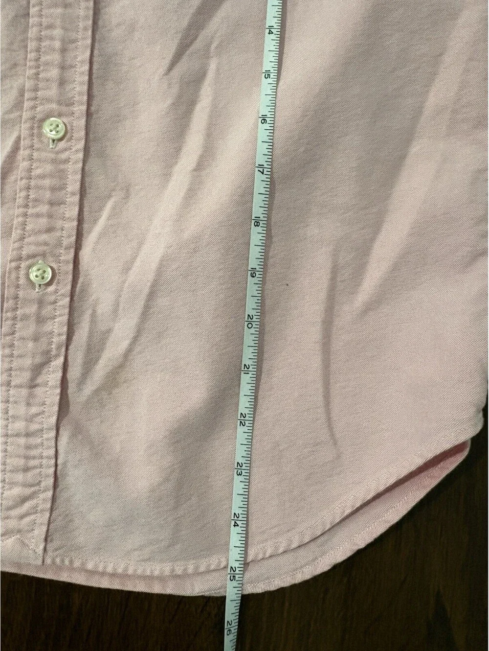 Ralph Lauren Boys Size 16 Solid Pink Logo Long Sleeve Button-Down Shirt